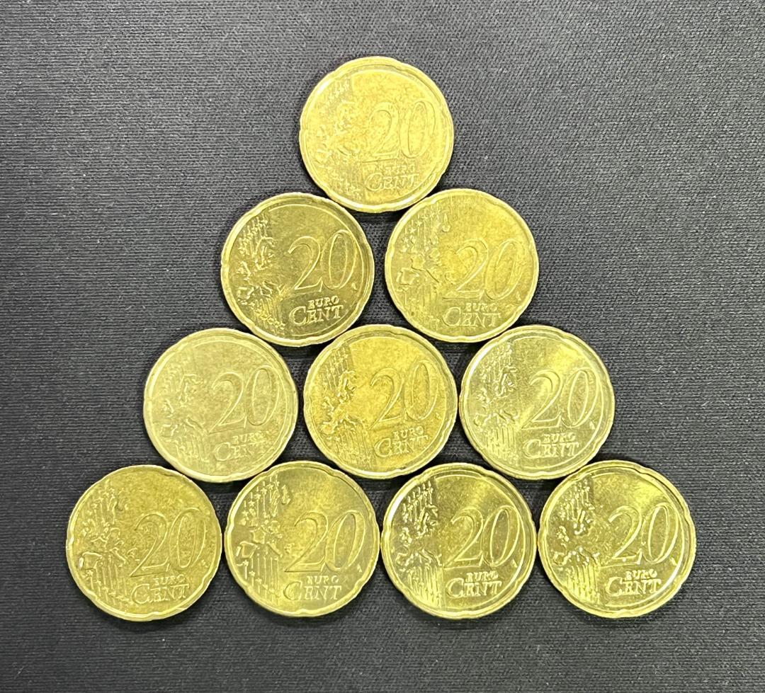 M1296【ユーロ20セント硬貨 発行国ドイツ 10枚セットEURO20CENT - メルカリ