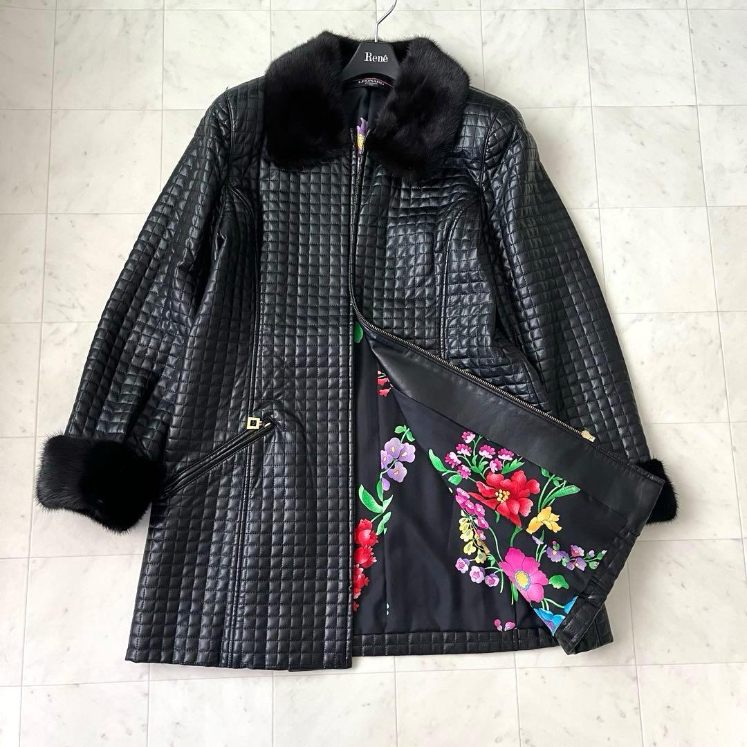 美品♡レオナール キルティング レザージャケット コート 裏地花柄 ファー 11 裏チェック薄中わたキルティングコート - ベルーナ【公式】