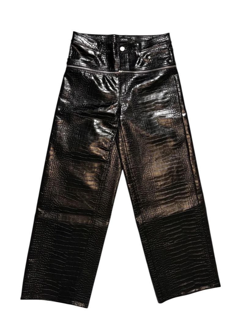 パンツ goar archive CROCO ZIPPER PANTS L Red Croco Zipper Pants