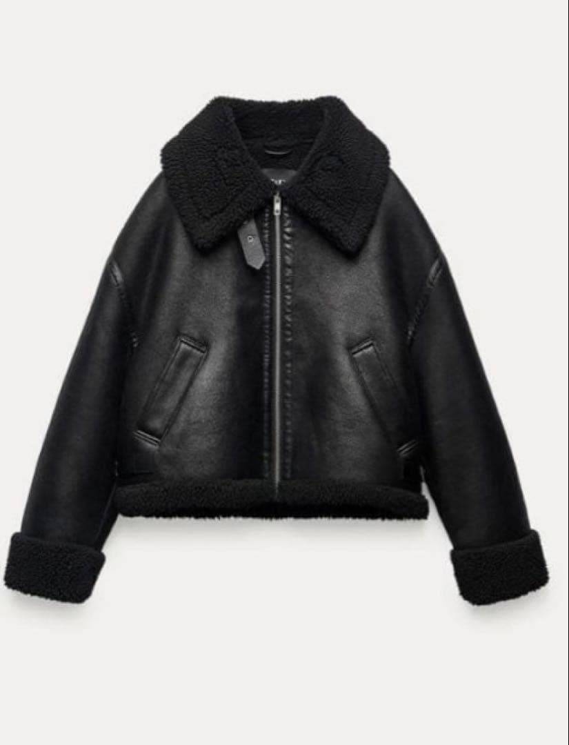 ZARA・ボア襟付きブラックレザージャケット・新品未使用 ZARA 黒 レザージャケット ボア襟 - メルカリ