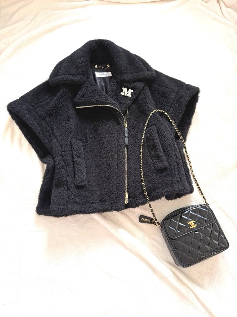 マックスマーラ　MAXMARA テディベアポンチョ　ケープ　NEWMANTO Max Mara（マックスマーラ） ケープ NEWMANTO ポンチョ ブラウン