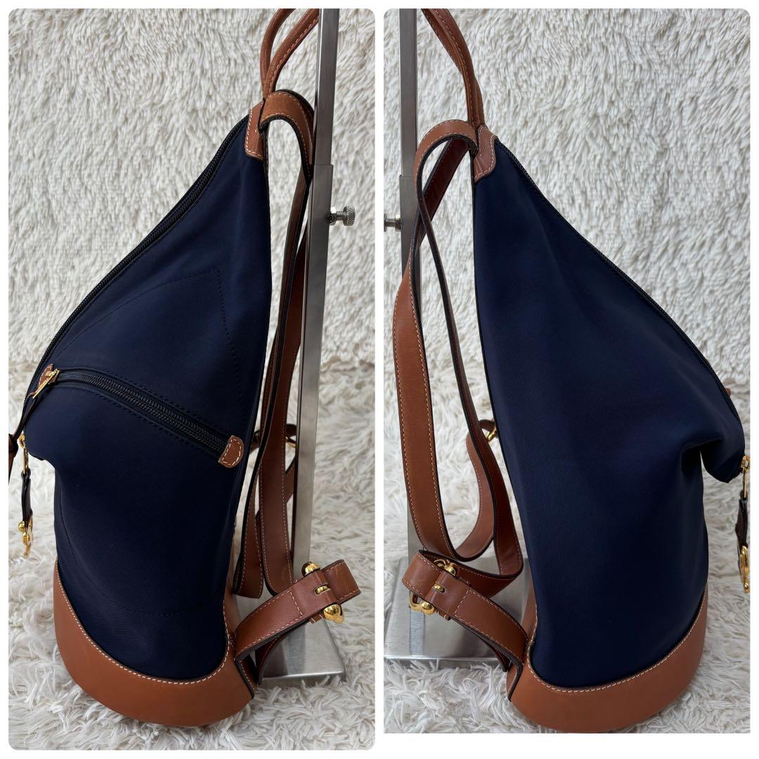 LOEWE ロエベ アントン キャンバス レザー ポーチ付き リュックサック