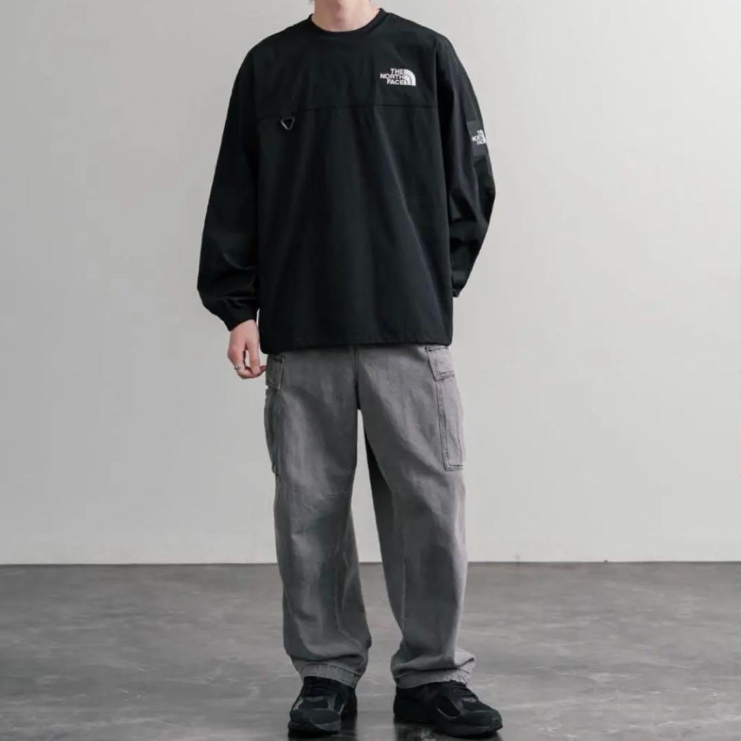 韓国限定 M】ノースフェイス アルバニー クルーネック 黒 ロンT 長袖