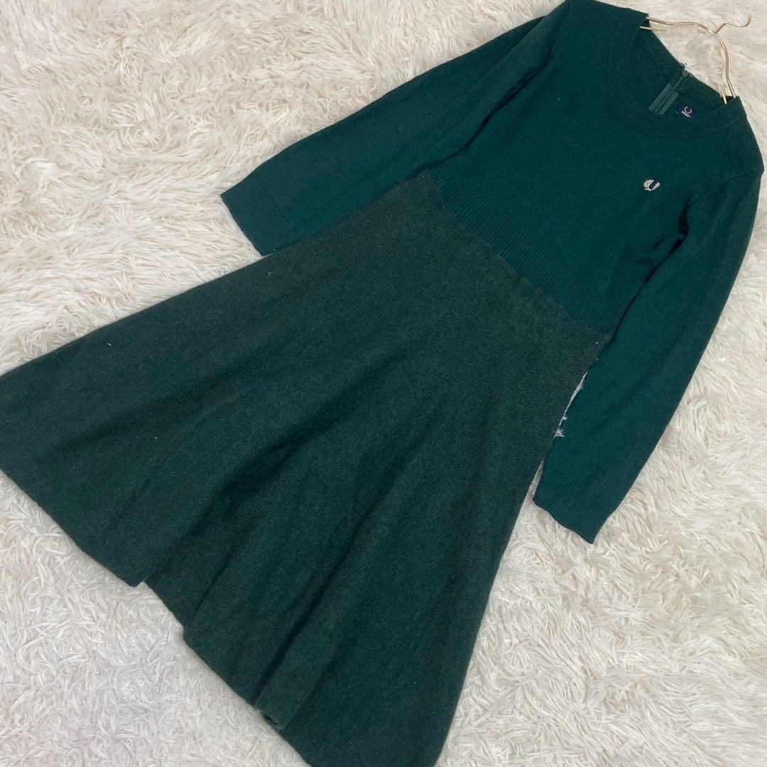 FRED PERRY ニットワンピース グリーン 8 キレイめ フレア オシャレ タートルニットフレアワンピース｜JENNE(ジェンヌ)公式通販：パリ
