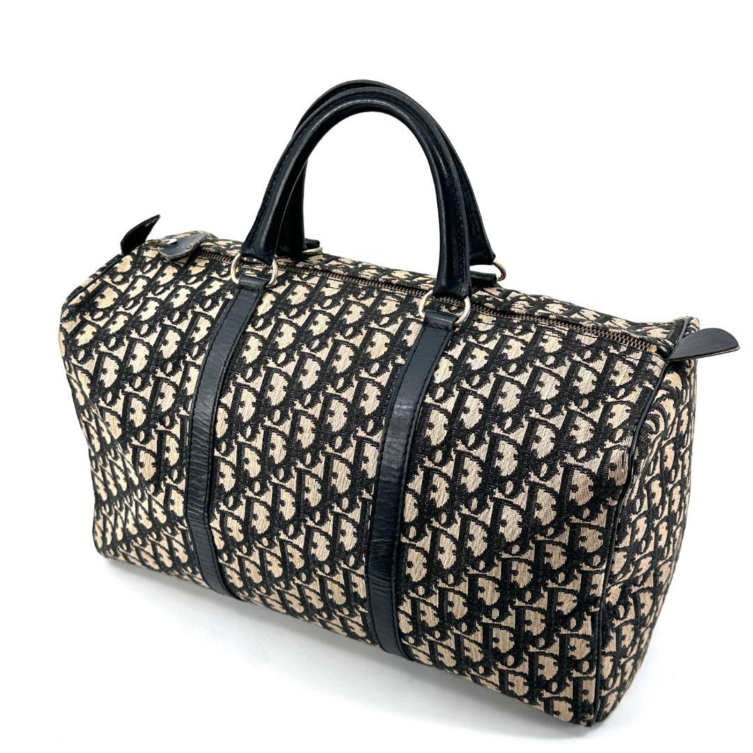 Christian Dior トロッター キャンバス ボストンバッグ ブラック Dior ディオール トロッター キャンバス/レザー ボストンバッグ