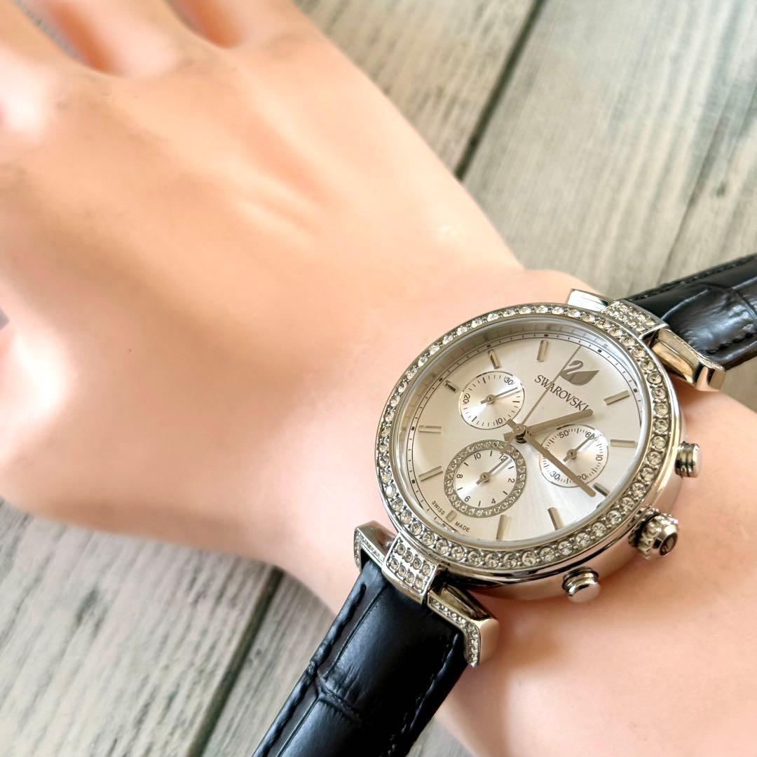 希少】Swarovski スワロフスキー 腕時計 シルバー クロノグラフ - メルカリ