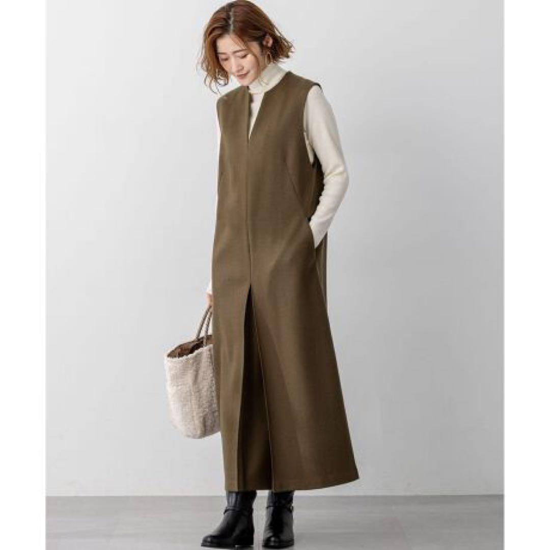 23区S【現行品】ウールミルドジャージー ボックスタック ジャンパースカート 23区（大きいサイズ） ウールミルドジャージー ボックスタック