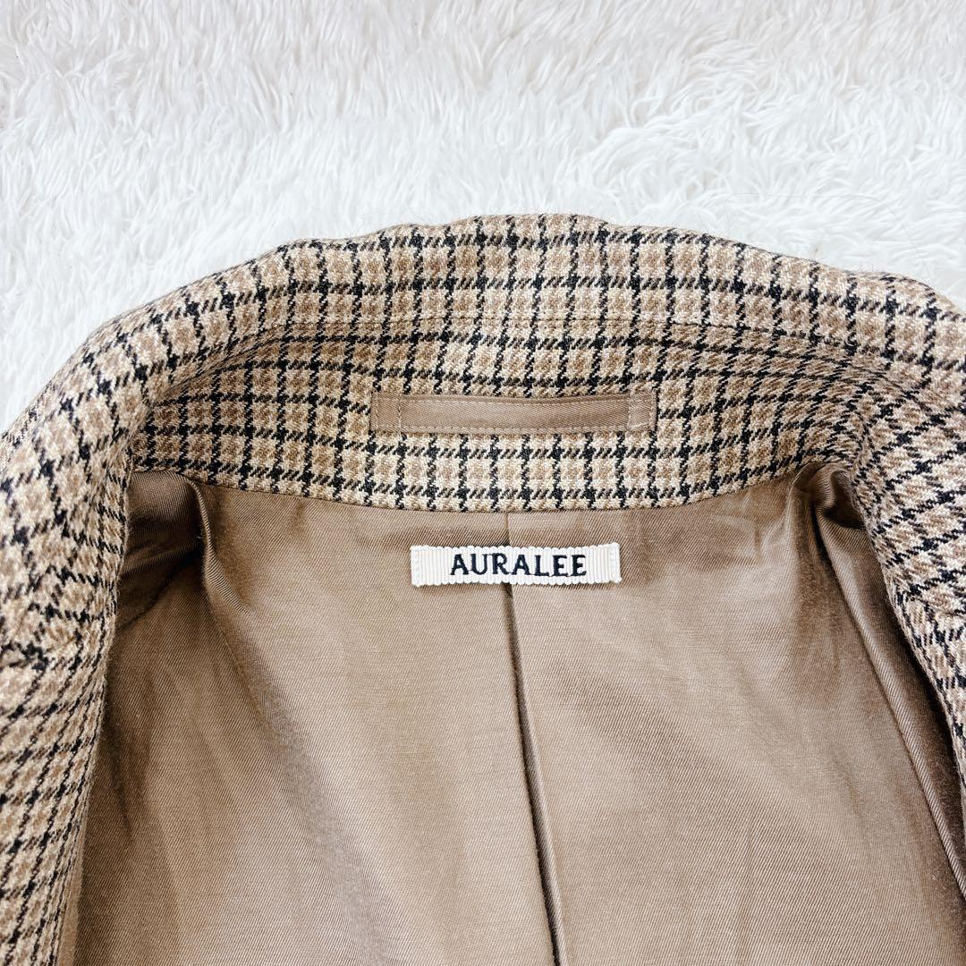 極美品 オーラリー ダブルフェイスチェックロングコート 17AW 齋藤飛鳥