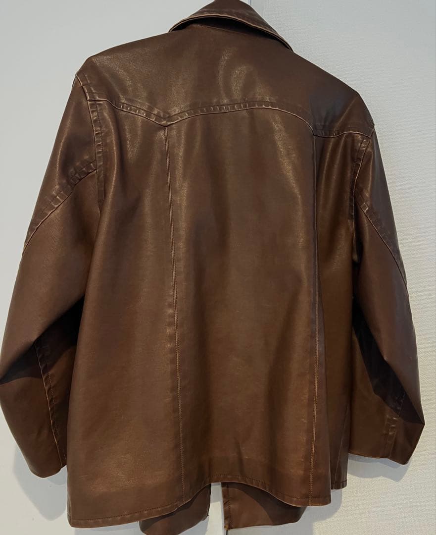nikoand… フェイクレザーフェードジャケット ブラウン - メルカリ