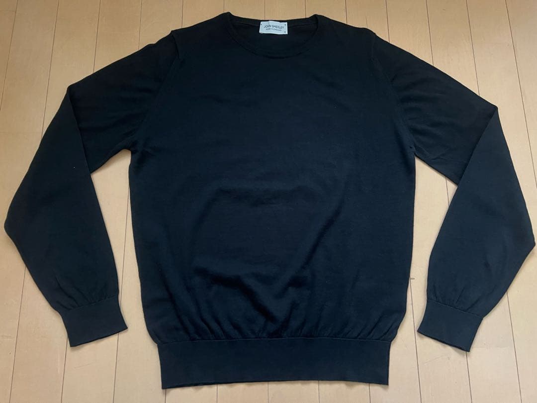 John Smedley クルーネック　ニット　シーアイランドコットン M 黒 JOHN SMEDLEY（ジョンスメドレー） ニット セーター HATFIELD ハット
