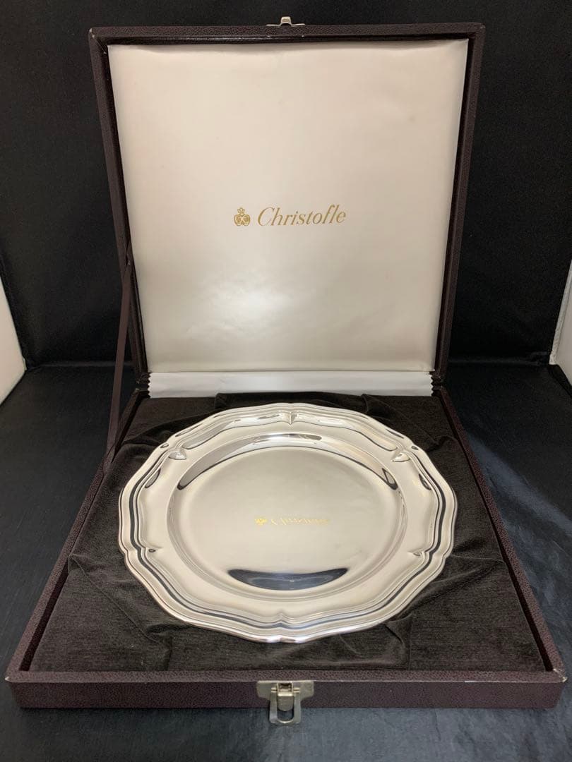 Christofle 花リムプレート シルバープレート フランス製 フランス製アンティーク、クリストフルの花リム皿