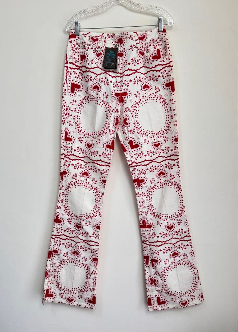 John Galliano 1997 バンダナ模様　ハート　パンツ セール】《Javaジャバコラボ》主役を飾る1本。アシメトリーウエスト