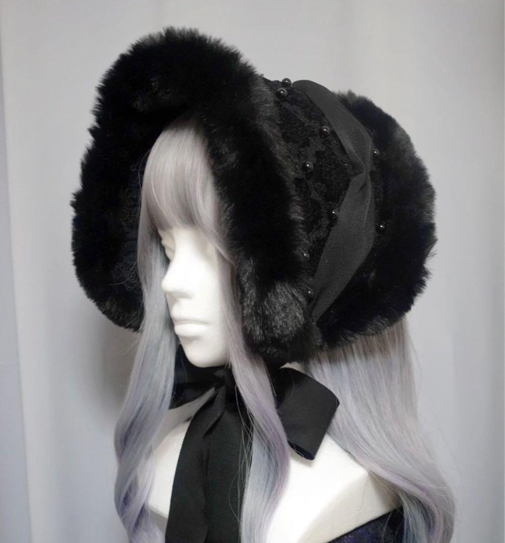 Luxmira 黒いファーボンネット 黒いファーボンネット“ Fée noire” | Luxmira