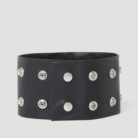 新品 Rick Owens 23AW Leather Stud Necklace Rick Owens Open Trunk チャーム ネックレス | ブラック | FARFETCH JP