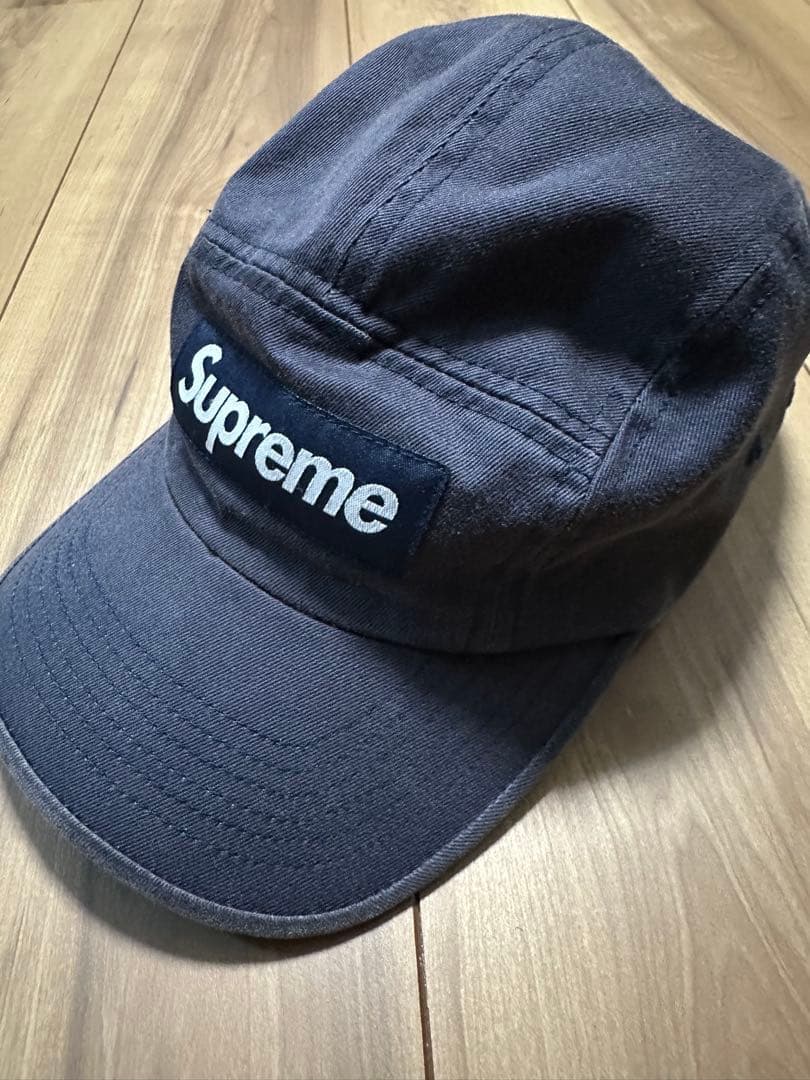 Supreme ネイビーキャップ - メルカリ