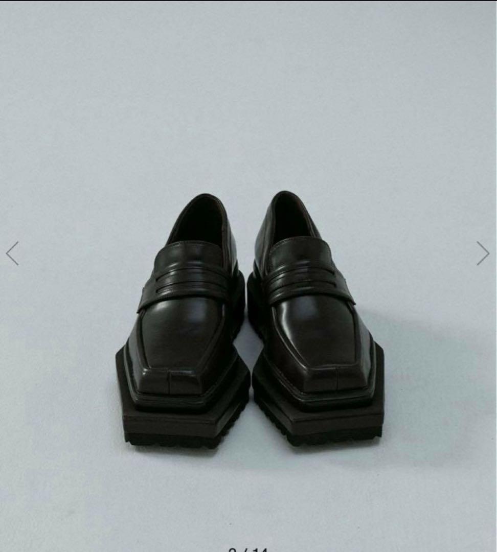 靴 MELTTHELADY square loafer 37 MELT THE LADY(メルトザレディ) / square loafer/ローファー/37/BLK