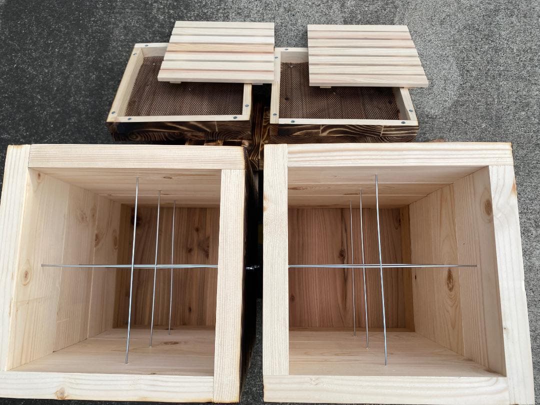 ラッキー21様専用 日本蜜蜂重箱式巣箱3段【ワイヤー着脱式】完成品