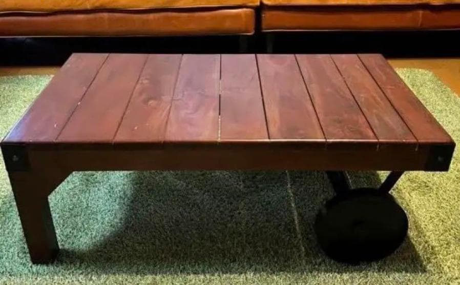 トロリーテーブル センターテーブル アンティーク トロリーテーブル Lサイズ 幅106cm ヴィンテージ風 木製ローテーブル