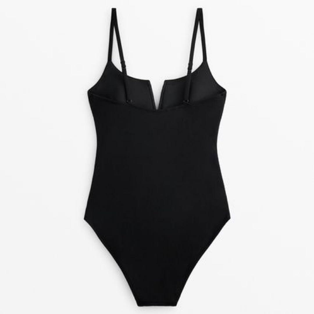 【OYSHO】フロントVカットピケ生地ワンピース水着/Sサイズ