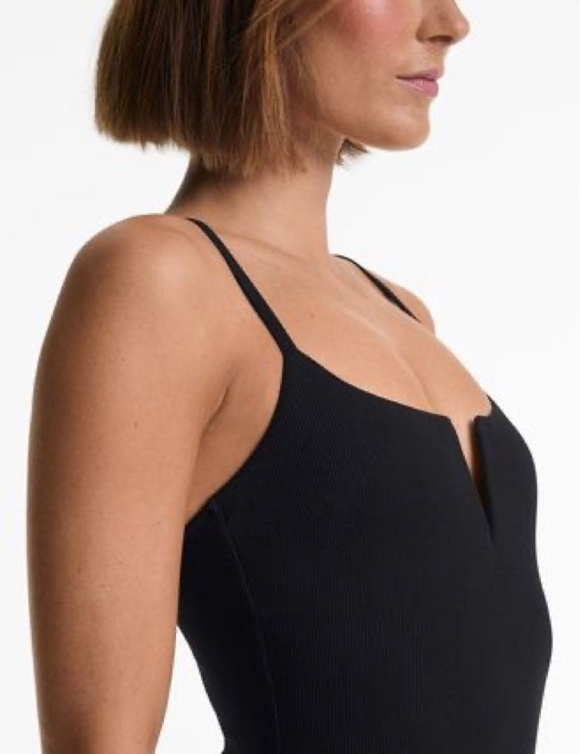 【OYSHO】フロントVカットピケ生地ワンピース水着/Sサイズ