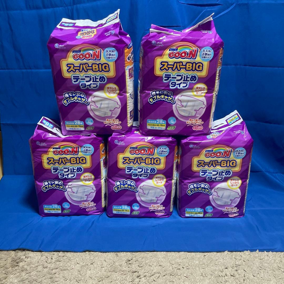グーン スーパーBIG テープ止めタイプ 28枚入り - メルカリ