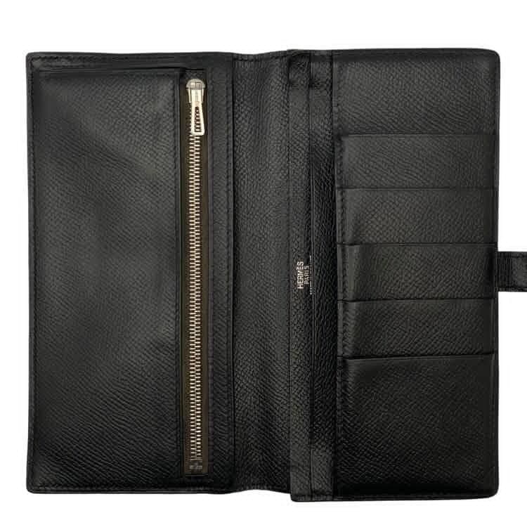 美品 HERMES エルメス ベアン スフレ 長財布 ▢K刻印 ブラック - メルカリ