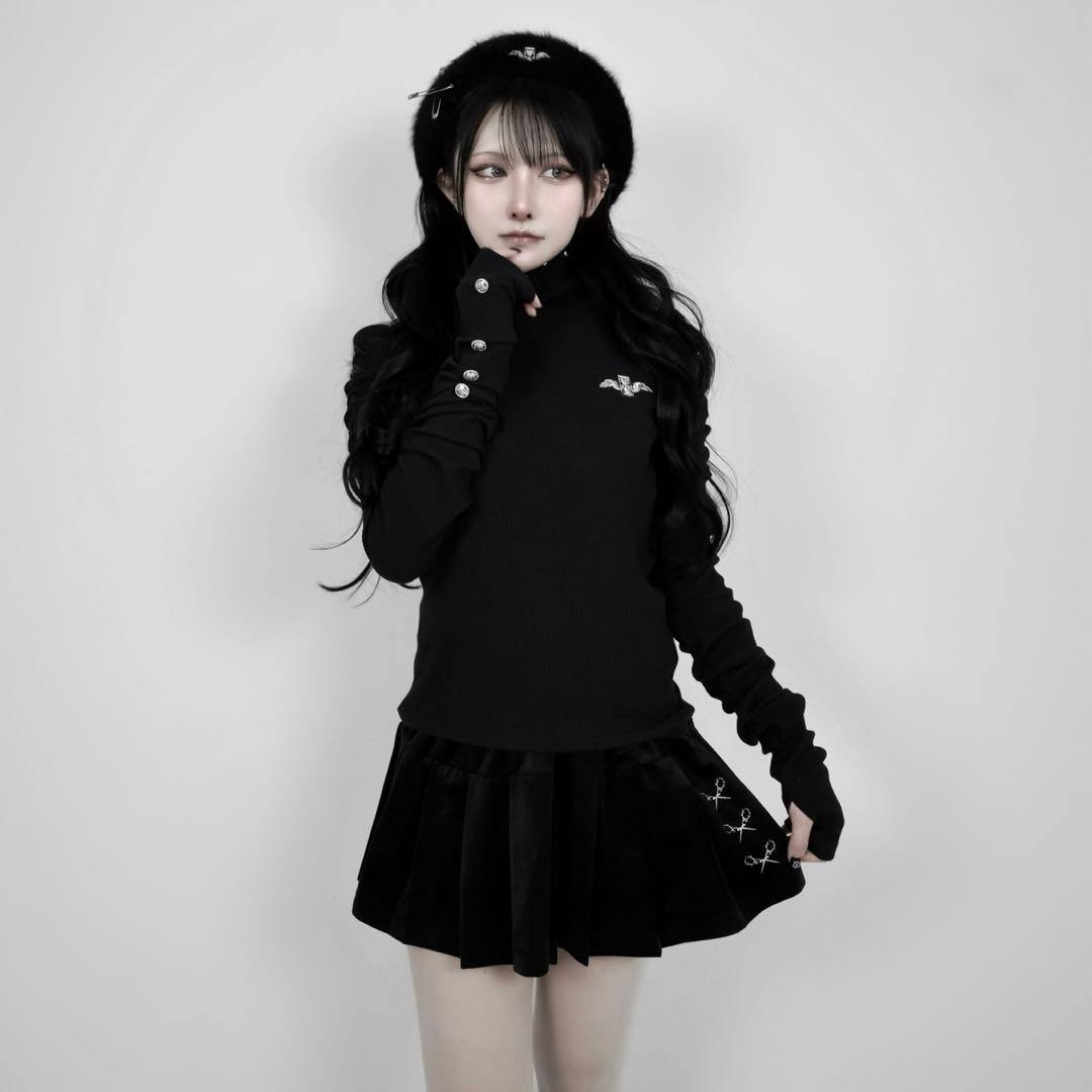 DimMoire ディムモアールくしゅくしゅニットトップス 黒 - メルカリ