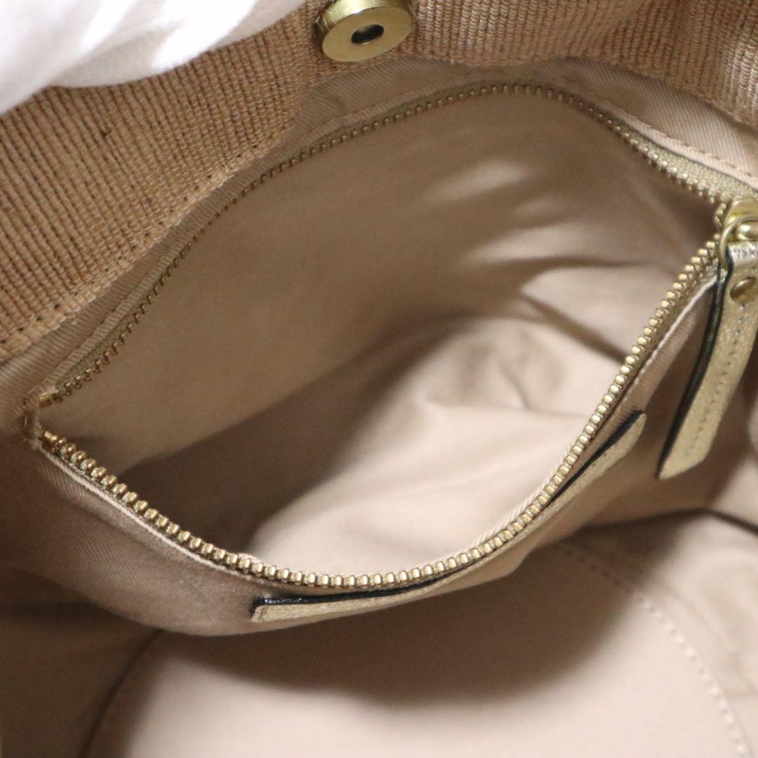 美品☆ヴィオラドーロ かごバッグ ラフィア タッセル ラメ ネイビー