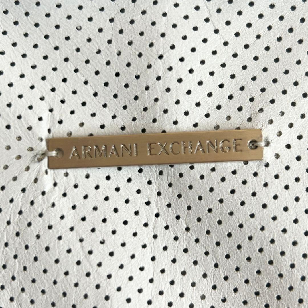 新品タグ付】アルマーニエクスチェンジ ライダース ジャケット 羊革 白