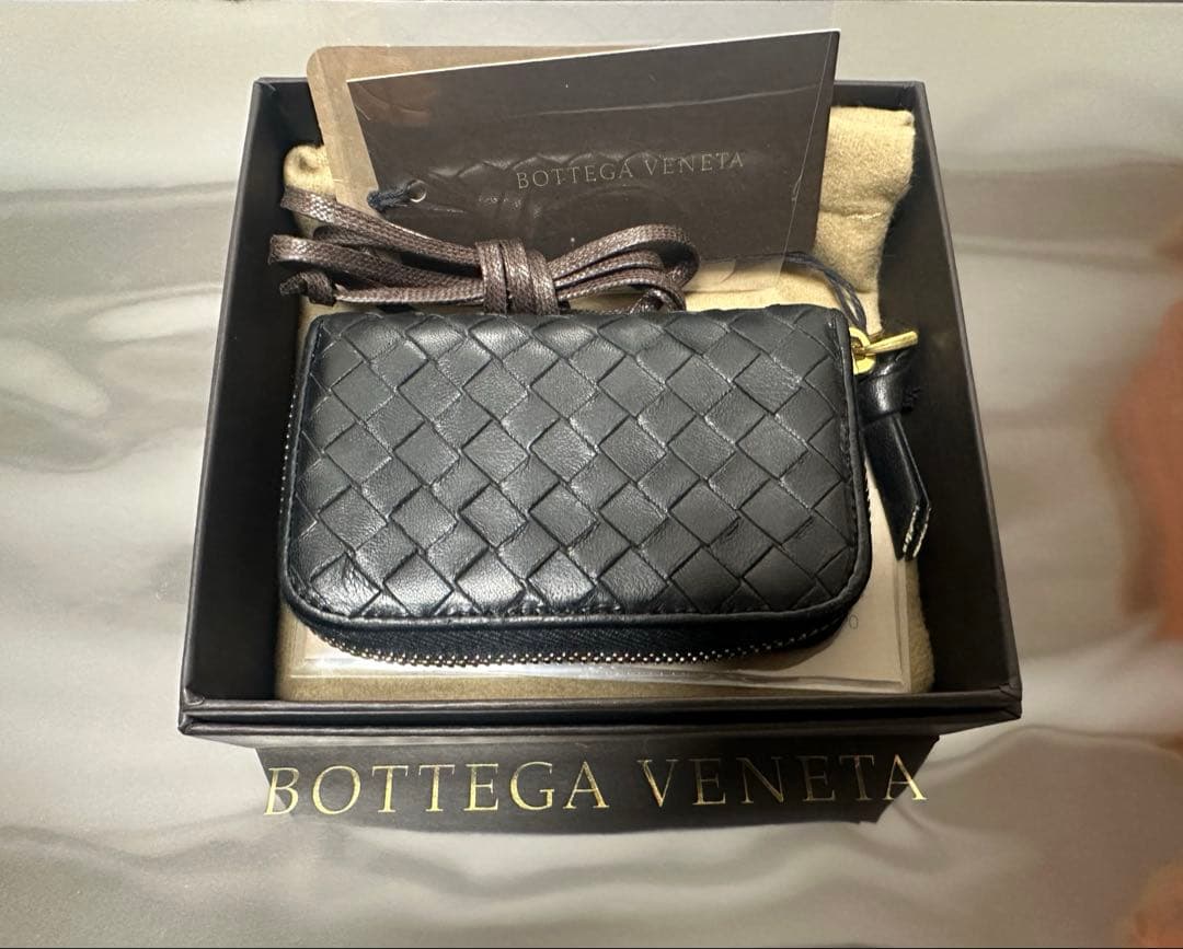 ★【極美品】ボッテガヴェネタ ケース ラム／ネロブラック／ゴールド✨✨✨1️⃣ BOTTEGA VENETA（ボッテガ・ヴェネタ） キーケース イントレチャート