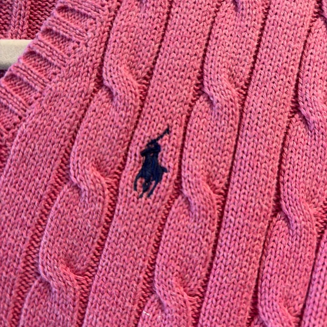 Polo Ralph Lauren ピンク ケーブル編み セーター S - メルカリ