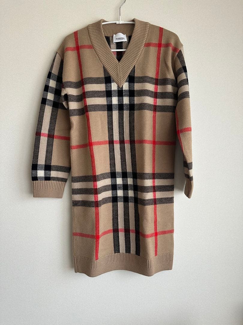 バーバリー　キッズ　ニットワンピース 8Y クリーニング済 Catherine Cottage（キャサリンコテージ） ワンピース ケーブルニット