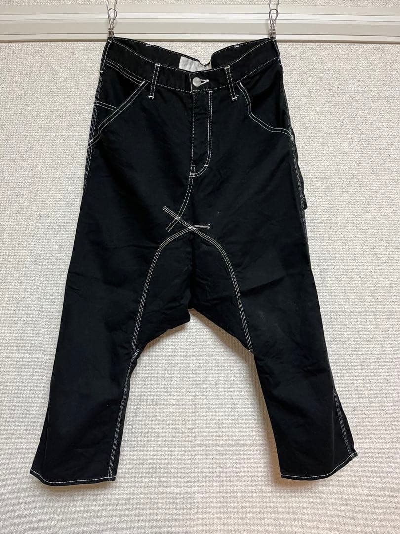 ガンリュウ　サルエルパンツ　サイズS GANRYU コムデギャルソン　ステッチ FUMITO GANRYU フミトガンリュウ テーパード サルエル ジーンズ FU5-PA
