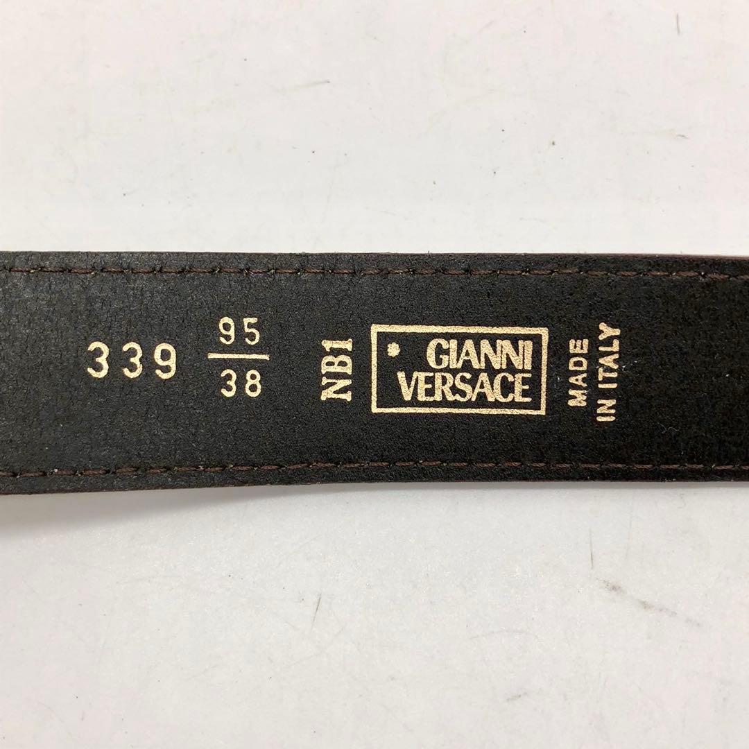 美品】ヴェルサーチ ベルト メデューサ スウェード ベージュ ゴールド