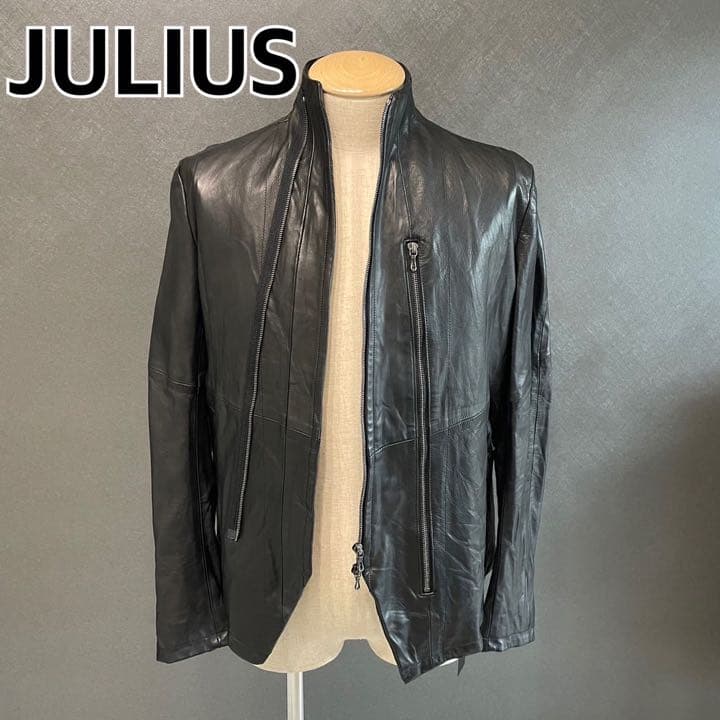 未使用品⭐️ JULIUS ユリウス ジャケット レザー ブラック - メルカリ