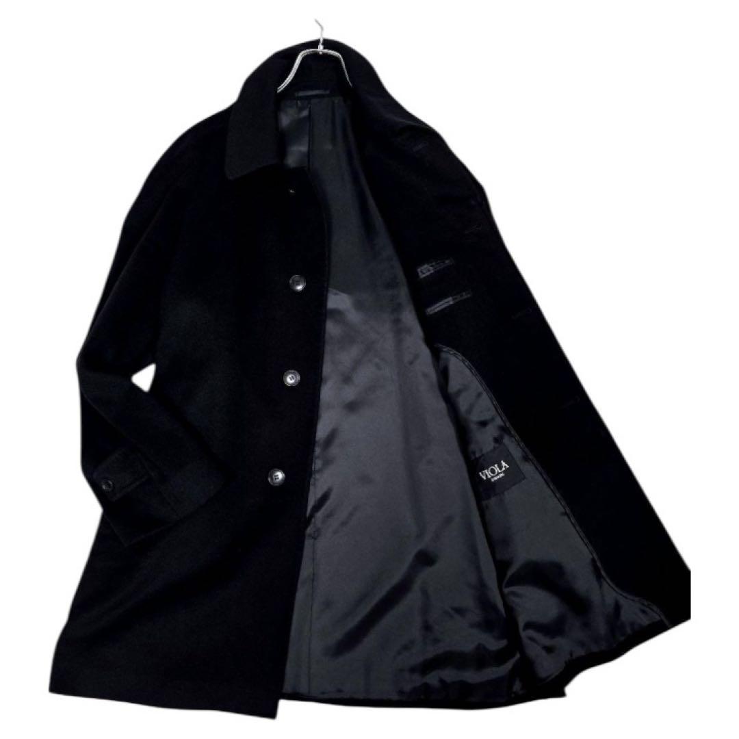 カシミヤ100% ステンカラーコート ロングコート 比翼 ブラック L 楽天市場】カシミヤ ステンカラー コート メンズ 比翼仕立て ステッチ