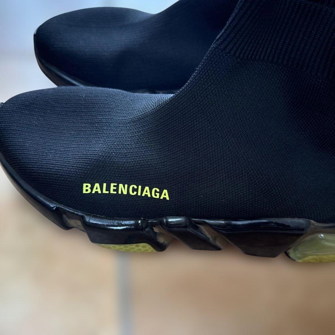 お値下！BALENCIAGA ブラック ニットスニーカー - メルカリ