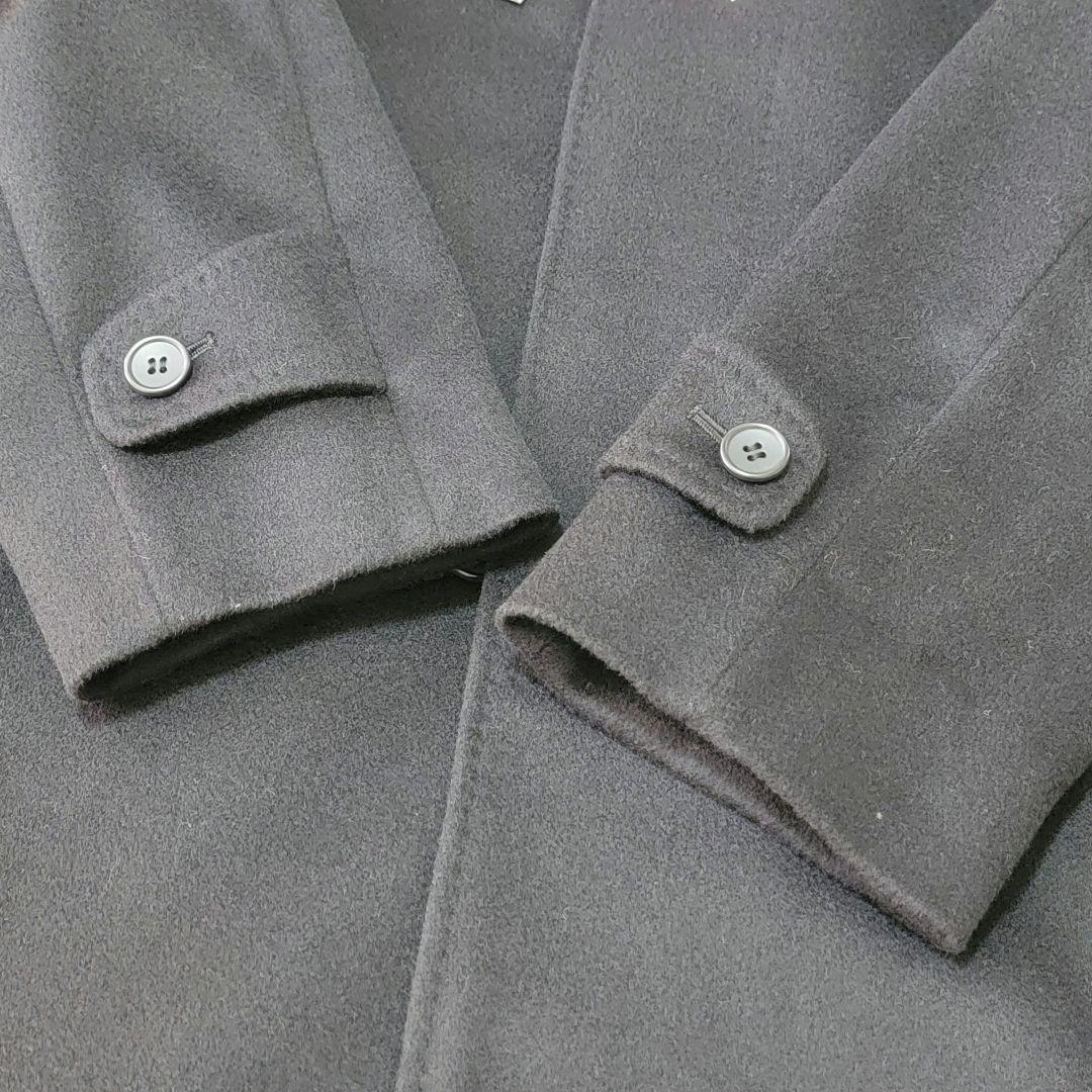 新品】信頼の野海 noumi 黒 カシミヤ100％ ステンカラーコート L