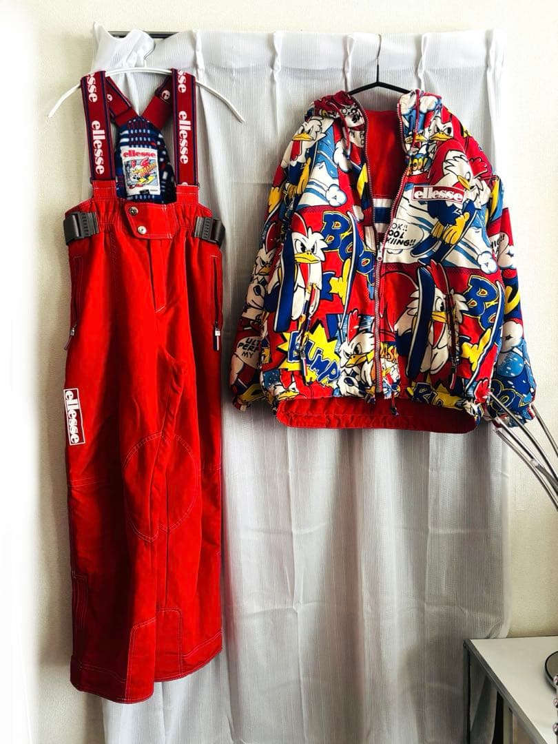 激レア!!ヴィンテージ ellesse リバーシブル　ココリコ　スキーウェア M 90年代 ellesse エレッセ ココリコ フランス代表 スキーウェア ハーフ