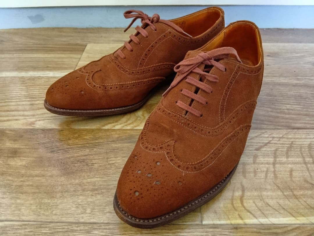 ム*ン様 80s トリッカーズ製エーボンハウス スエードウィングチップ 6 1/ SALE】トリッカーズ ANNE ACORN ウィングチップ レディース[サイズ交換