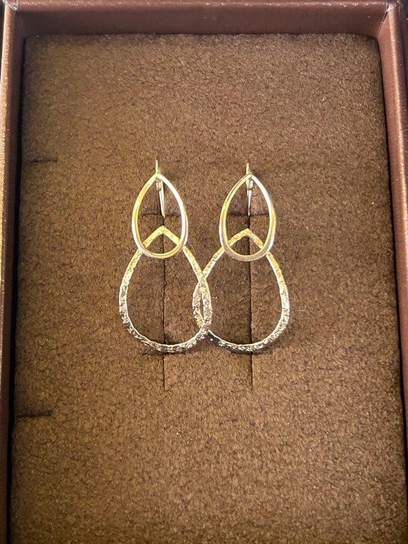 【美品】agate＊K10 ダブルドロップ ピアス agete アガット プレートリンク アメリカン ドロップピアス K10 - メルカリ