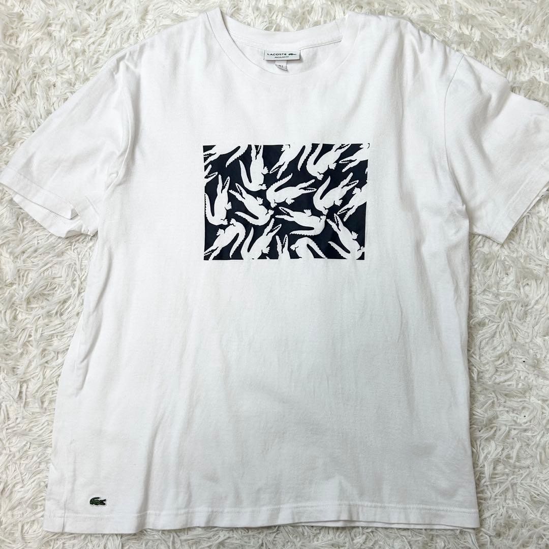 LACOSTE ラコステ 半袖 プリントTシャツ ユニセックス ホワイト L