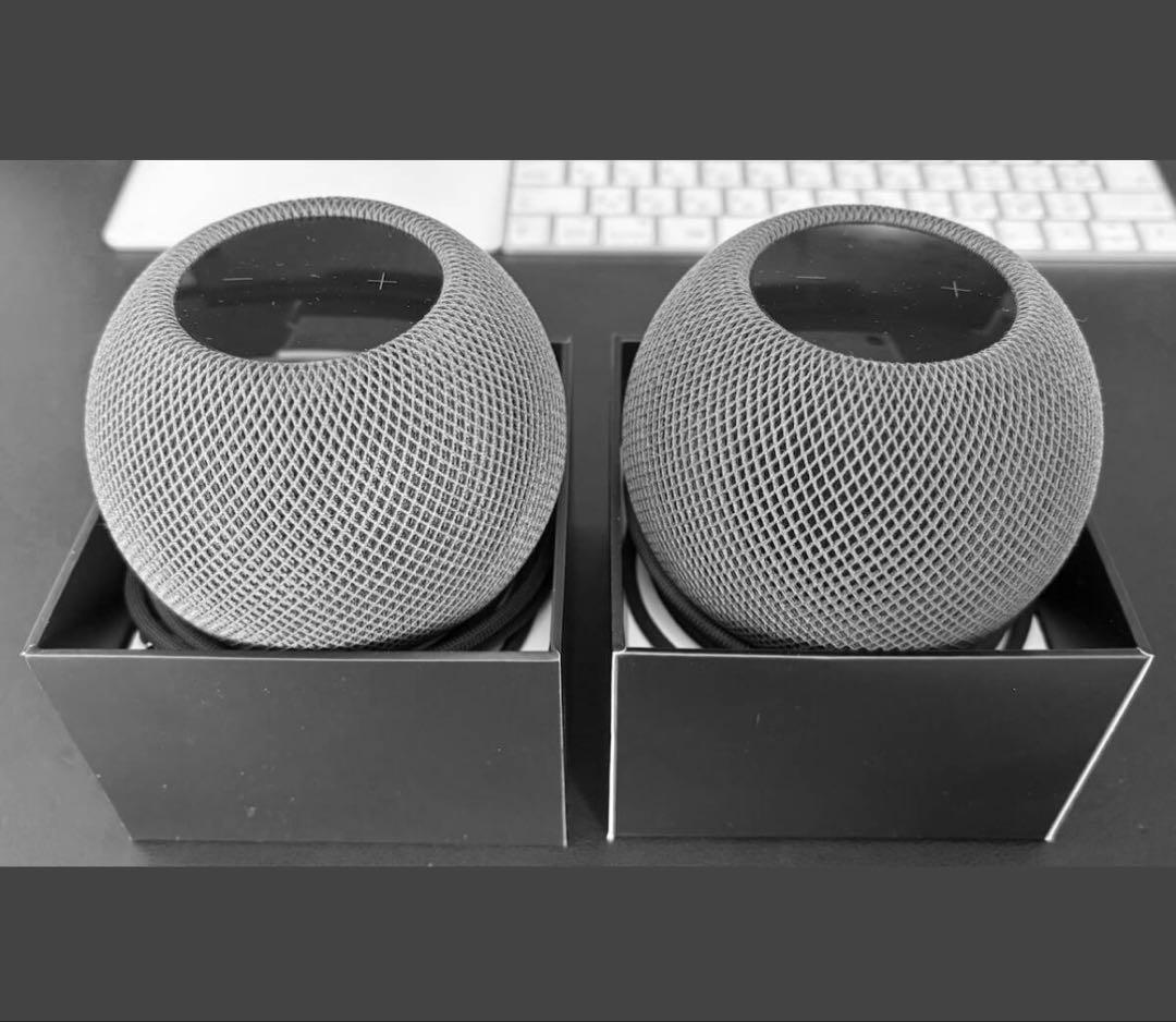 【美品】Apple Pod mini スペースグレイ （ペア） 2個セット Apple アップル HomePod mini ホームポッドミニ スペース