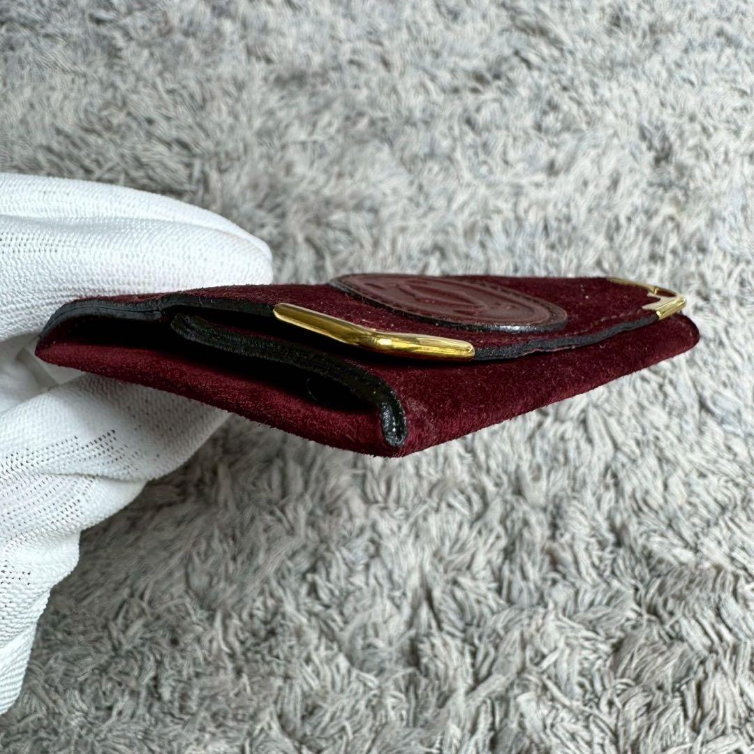 Cartier カルティエ コインケース 小銭入れ スエードレザー ワイン