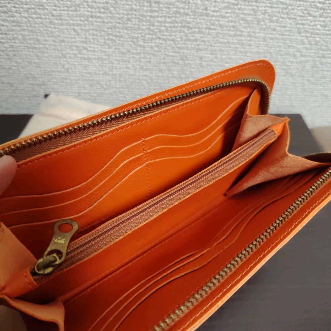 新品 イルビゾンテ 本革 レザー 長財布 ウォレット オレンジ - メルカリ