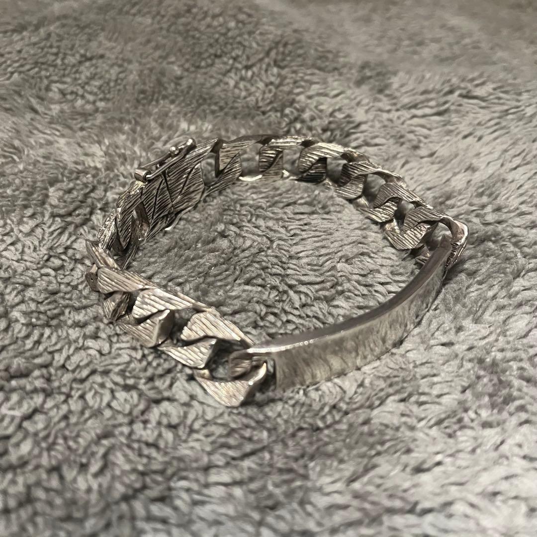 【VINTAGE】英国ヴィンテージIDブレスレット ホールマーク 英国製 1992年 ヴィンテージ IDブレスレット バーミンガム シルバー