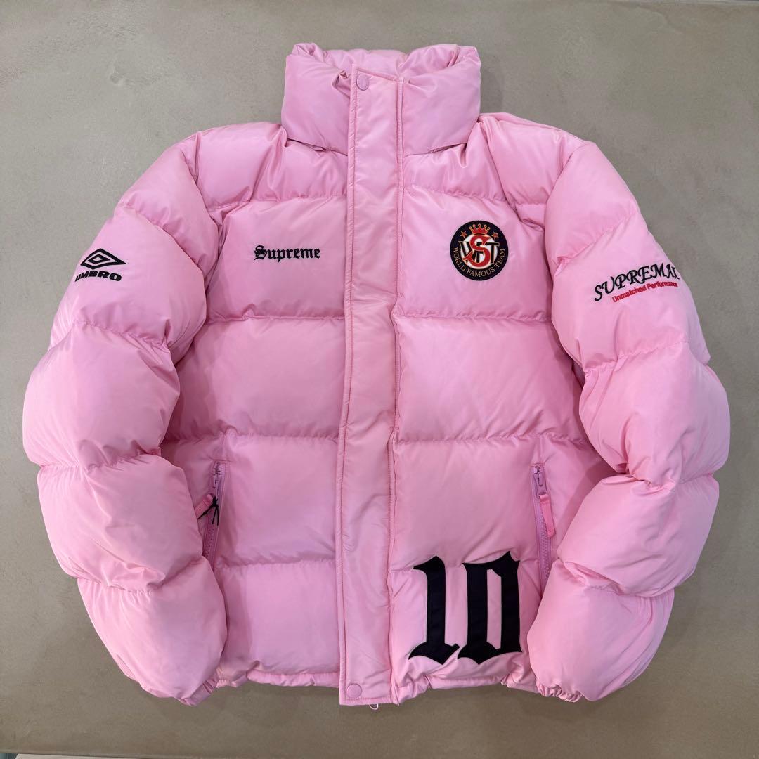 supreme umbro down puffer jacket pink - メルカリ