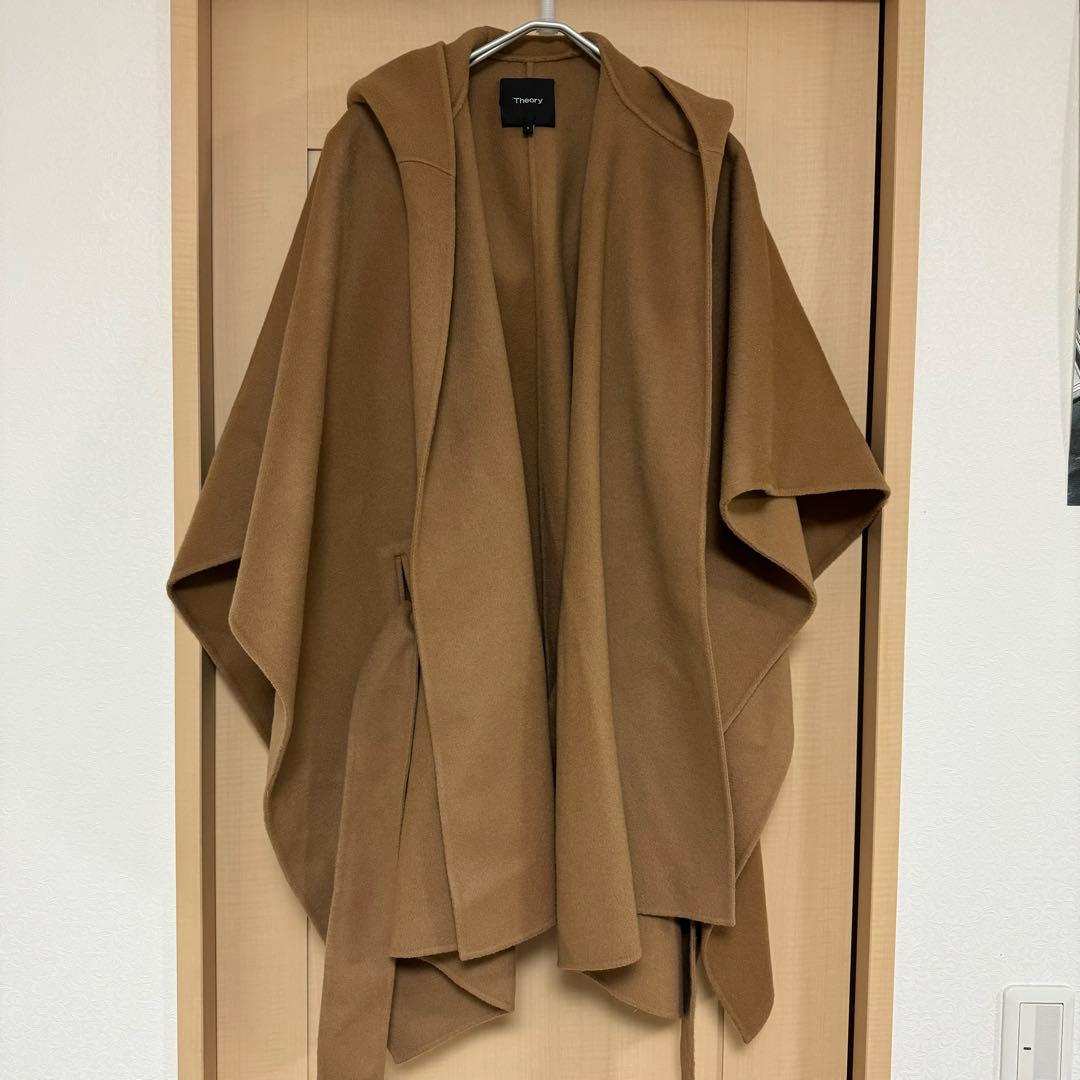 theory セオリー ダブルフェイス カシミヤ混 ケープ ポンチョコート