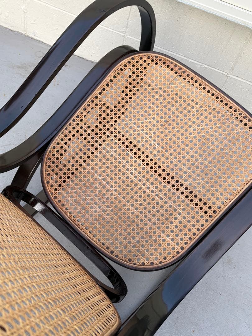 最後新品未使用 ラタン ロッキングチェア 昭和レトロ ミッド