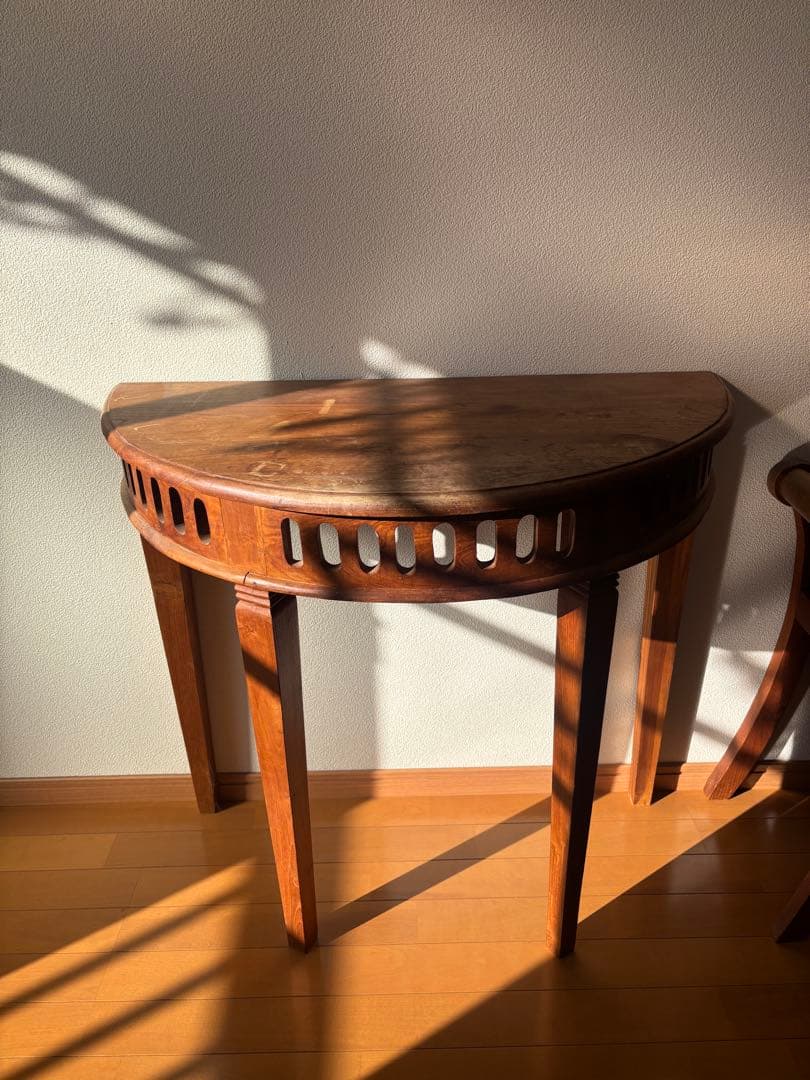 木製 半月形 サイドテーブル サイドテーブル 高さ53cm 木製 半円型 – ハウジー